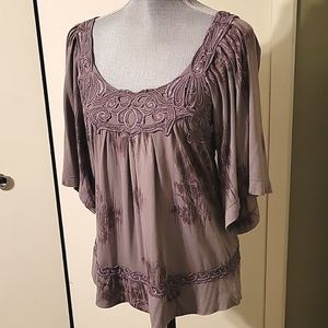 Anthropologie Language kimono sleeve gray top